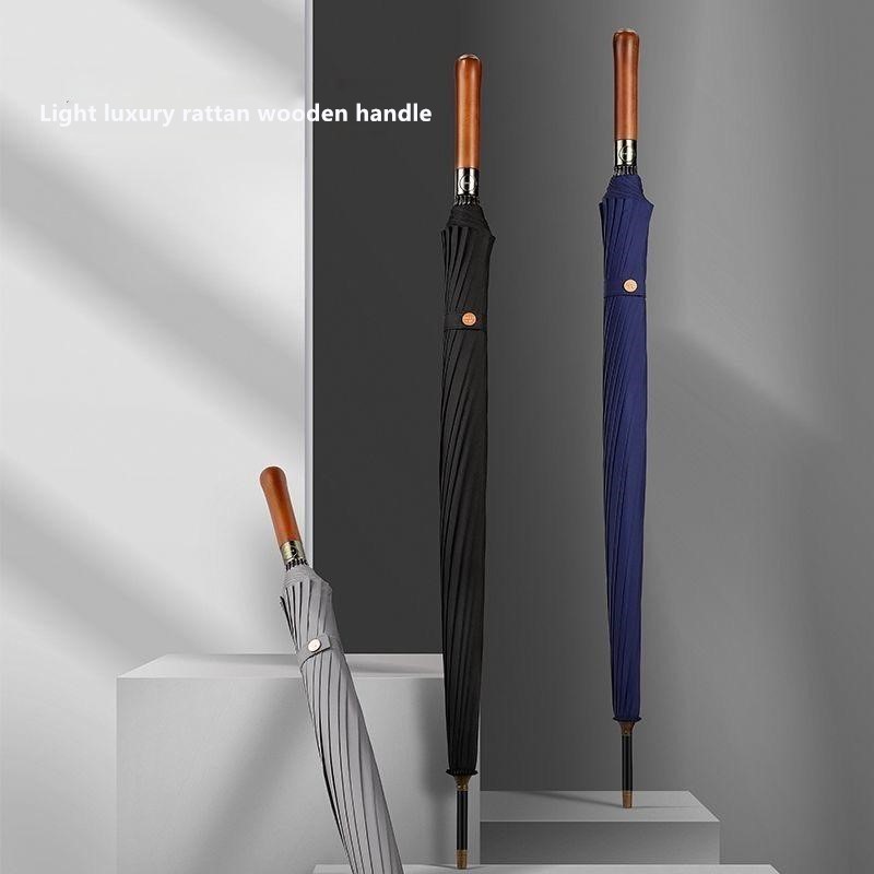 Golf Umbrella - Payung Otomatis Gagang Kayu 16 Tulang