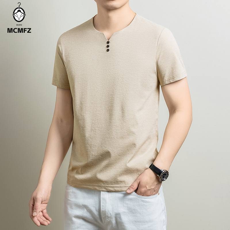 Kaos Henley Pria Basic Bahan K - Golf Tees ulasan dan harga